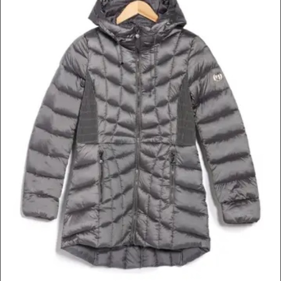 Bernardo Quilted Gray Packable Puffer Hood Jacket - Picture 12 of 12